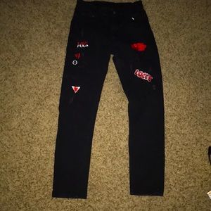 Rose denim skinny jeans